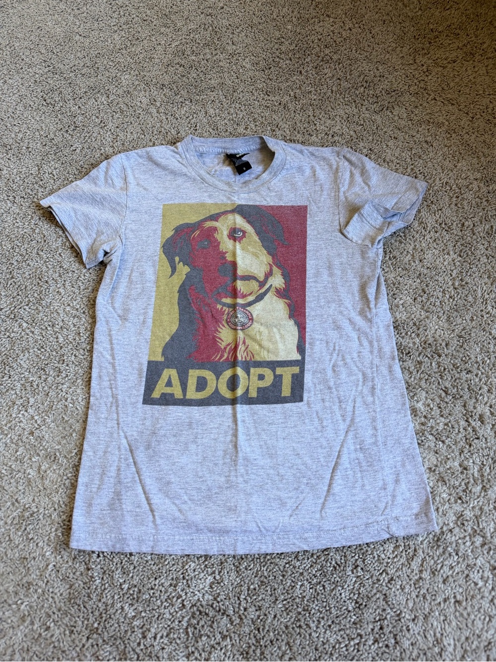 Obey Adopt Gray T-shirt Size Small